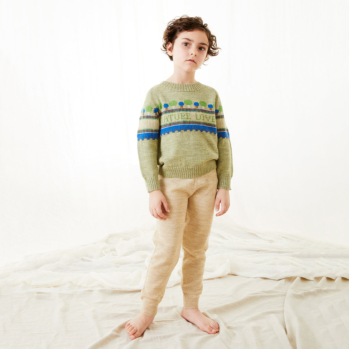 Boys & Girls Green Alpaca Sweater