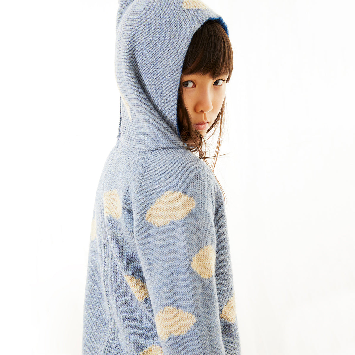 Boys & Girls Blue Alpaca Hooded Sweater
