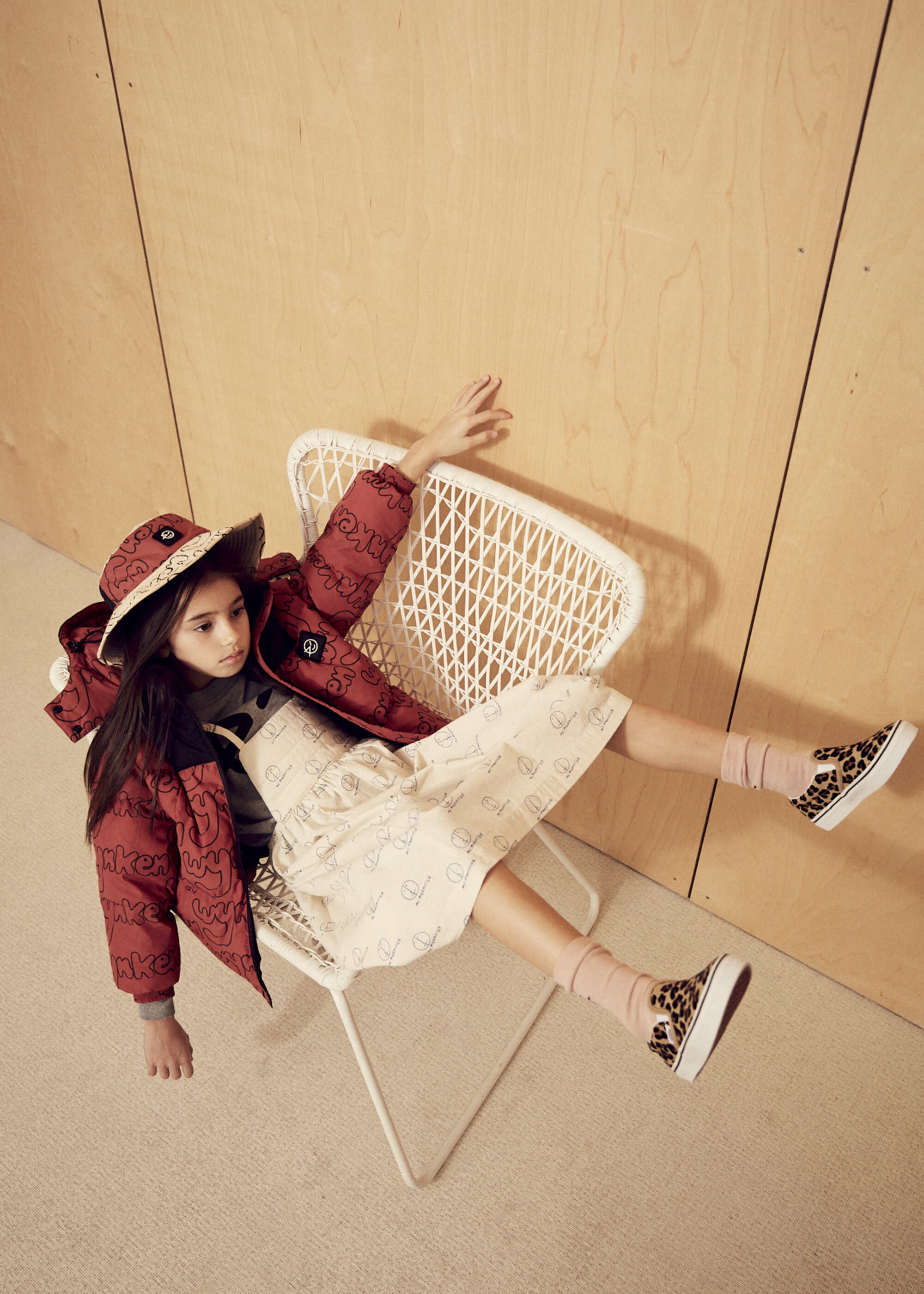 Boys & Girls Red Printed Padded Down Jacket