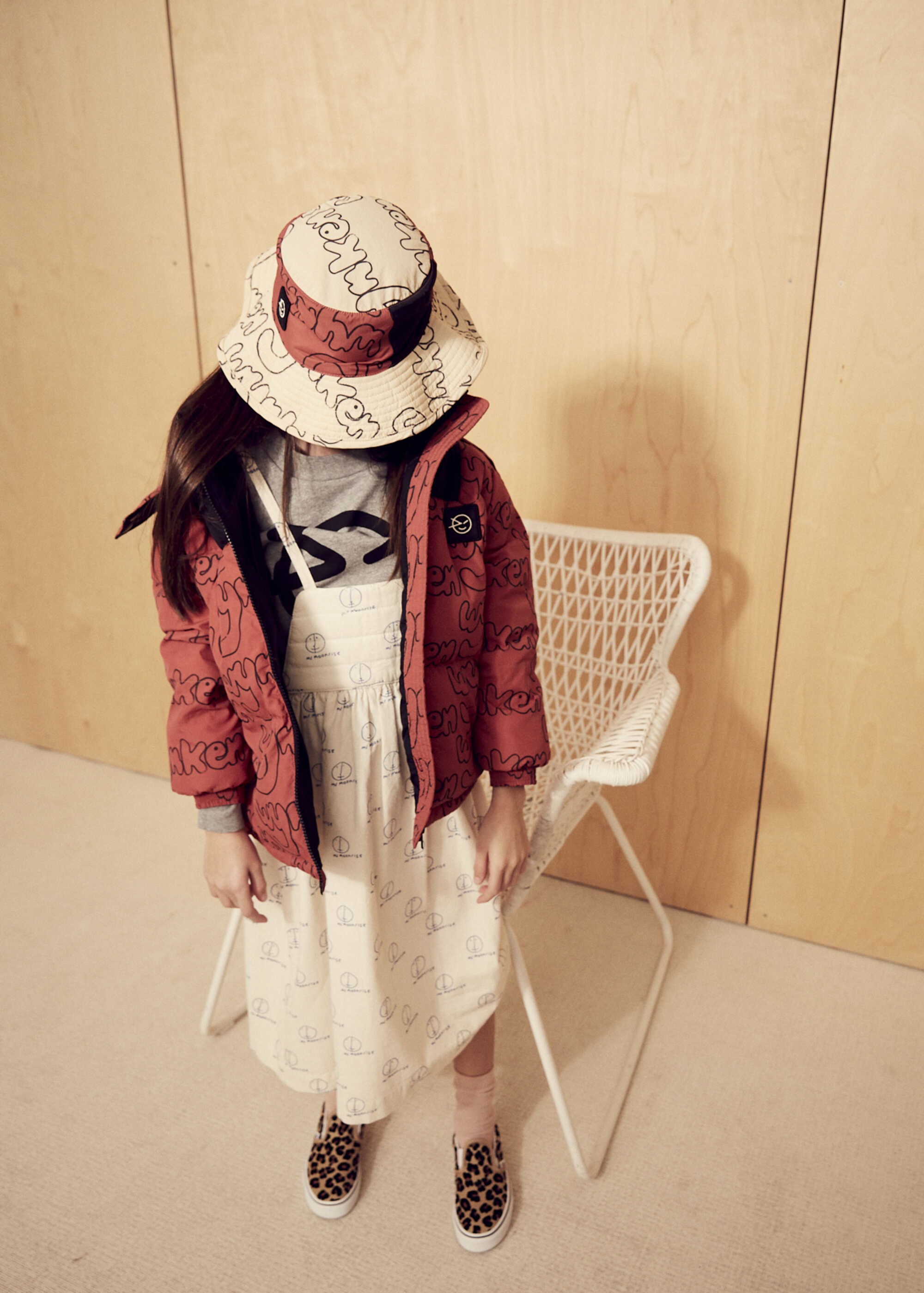 Boys & Girls Red Printed Padded Down Jacket