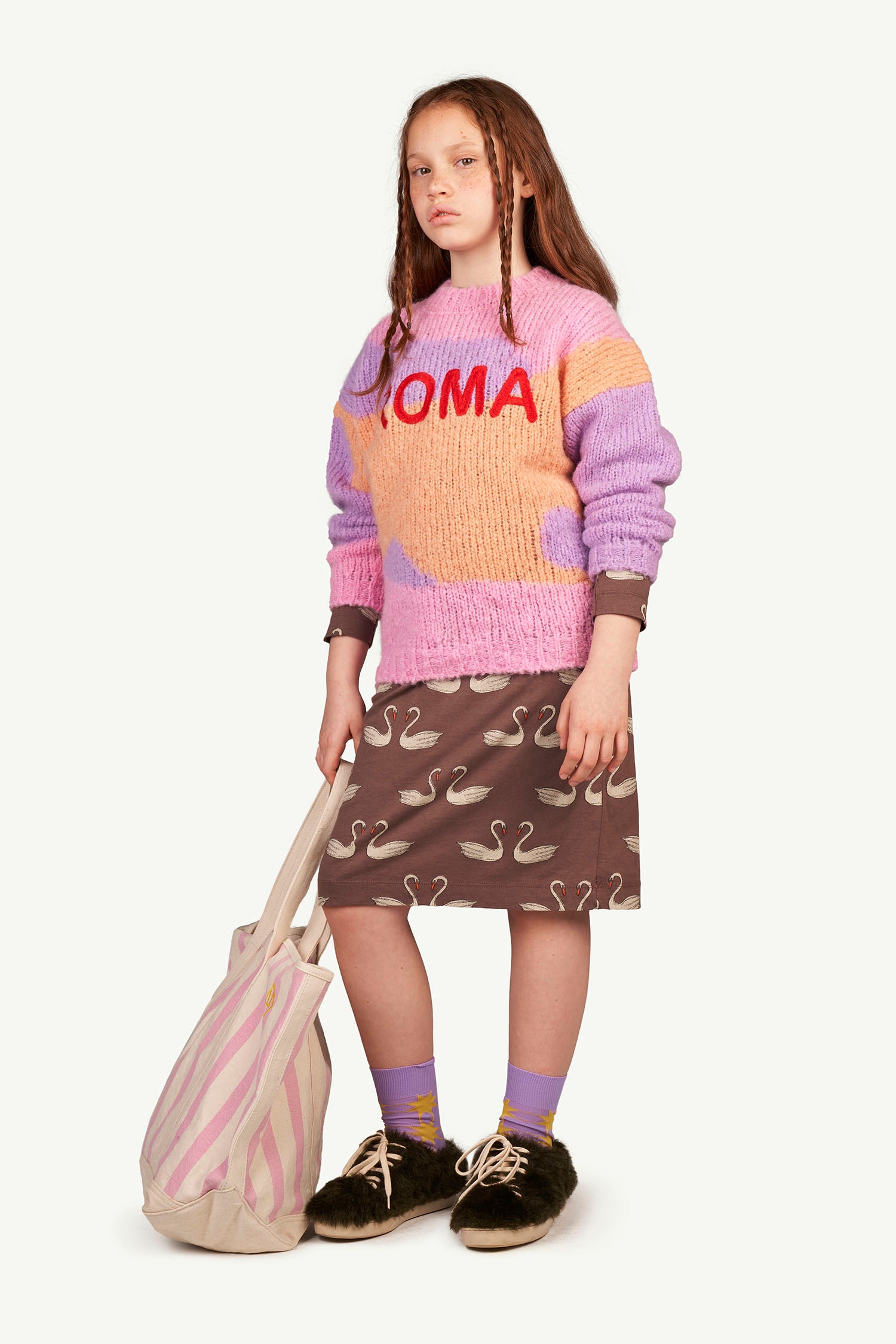 Girls Pink Logo Wool Sweater