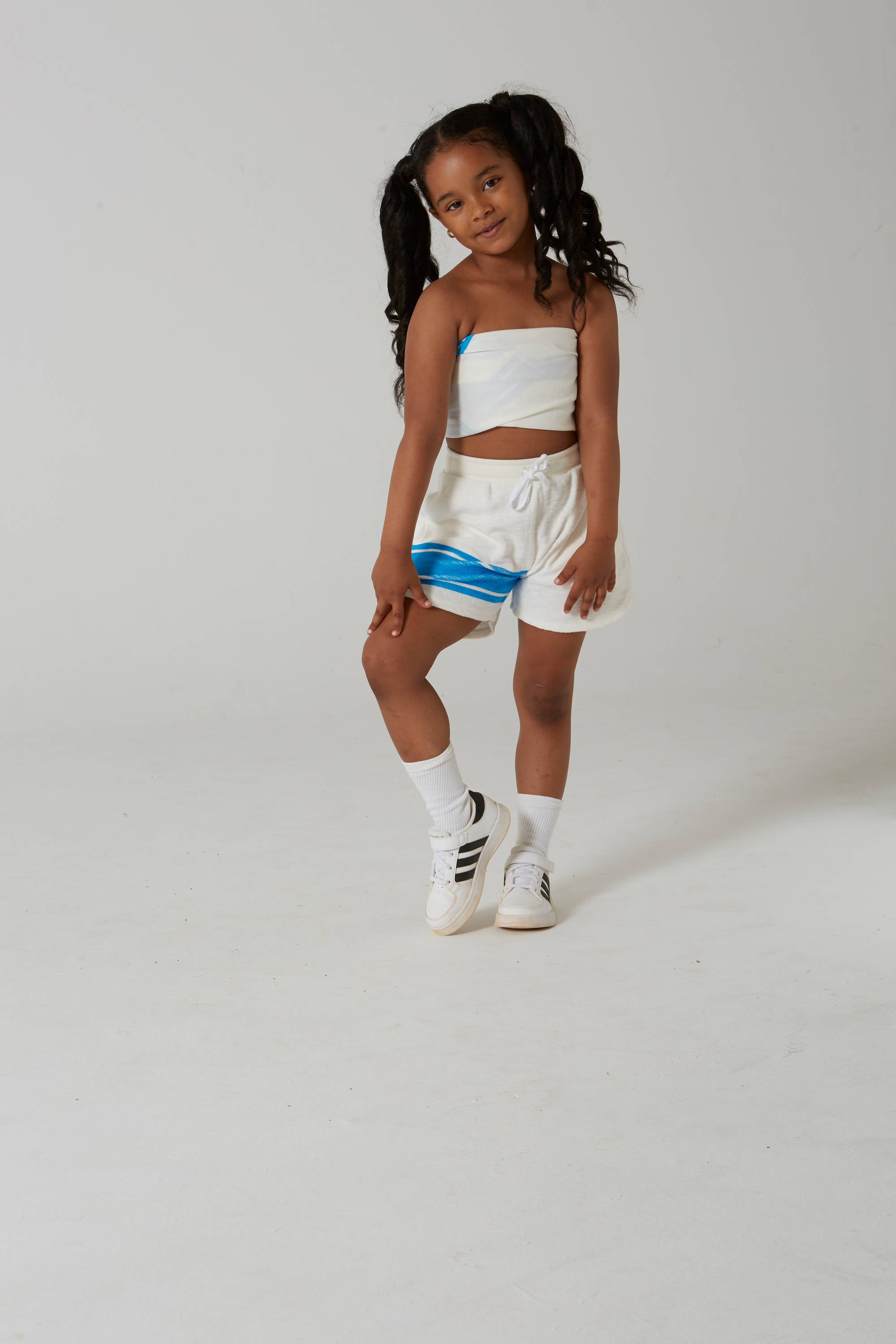 Boys & Girls White Cotton Shorts