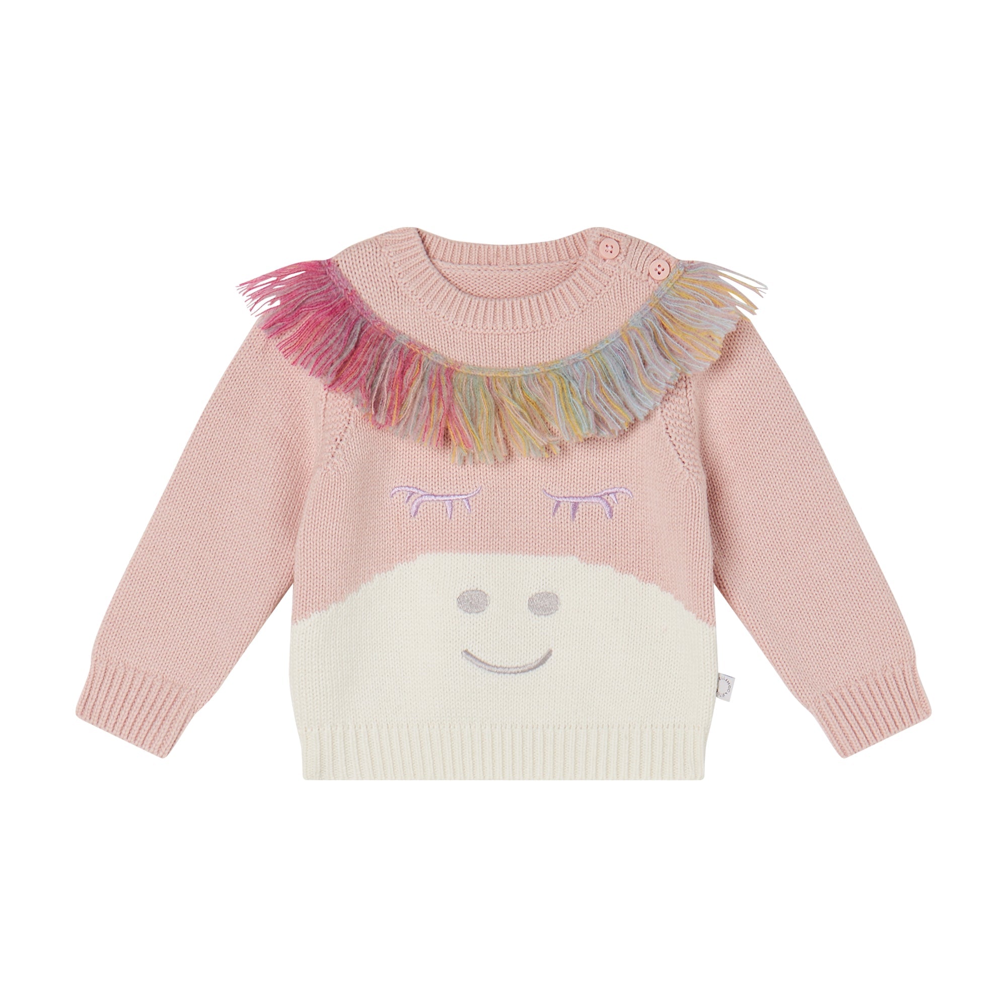 Girls Pink Tassel Sweater