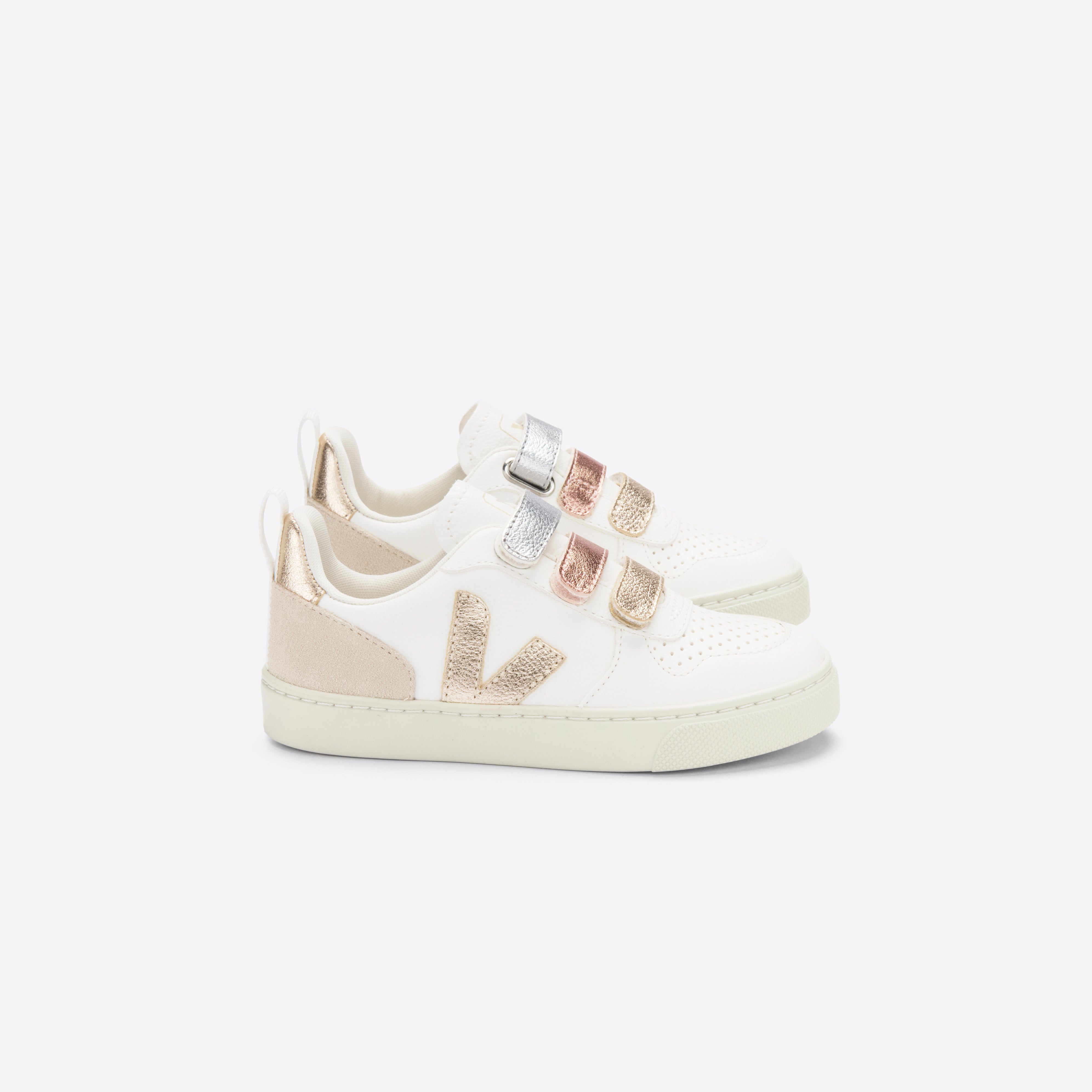 Boys & Girls White "V-10" Shoes