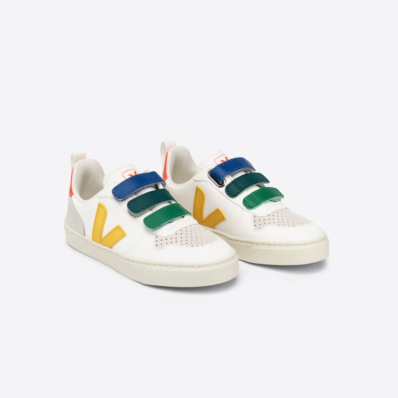 Boys & Girls White "SMALL V-10 VELCRO" Shoes