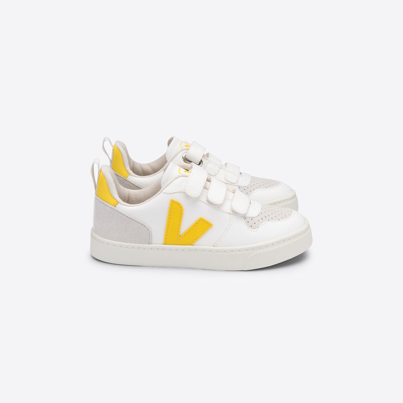 Boys & Girls White "SMALL-V-10" Velcro Shoes