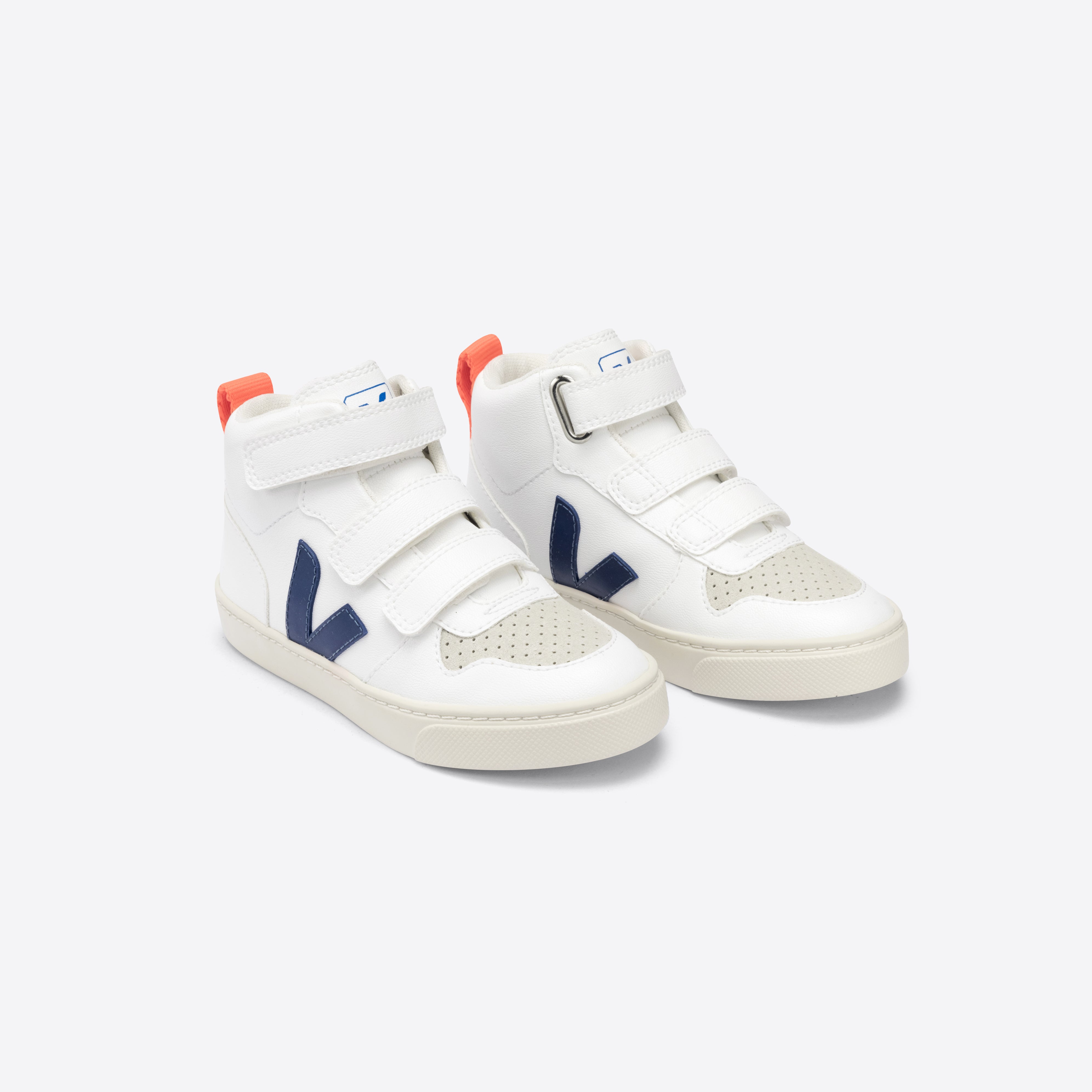 Boys White "SMALL V-10 MID" Shoes