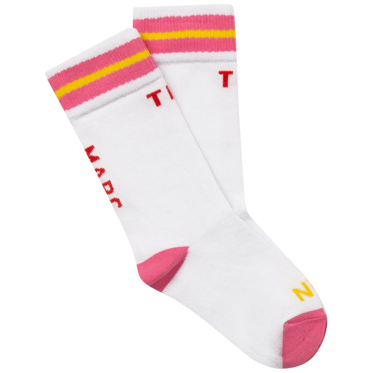 Boys & Girls White Logo Sock