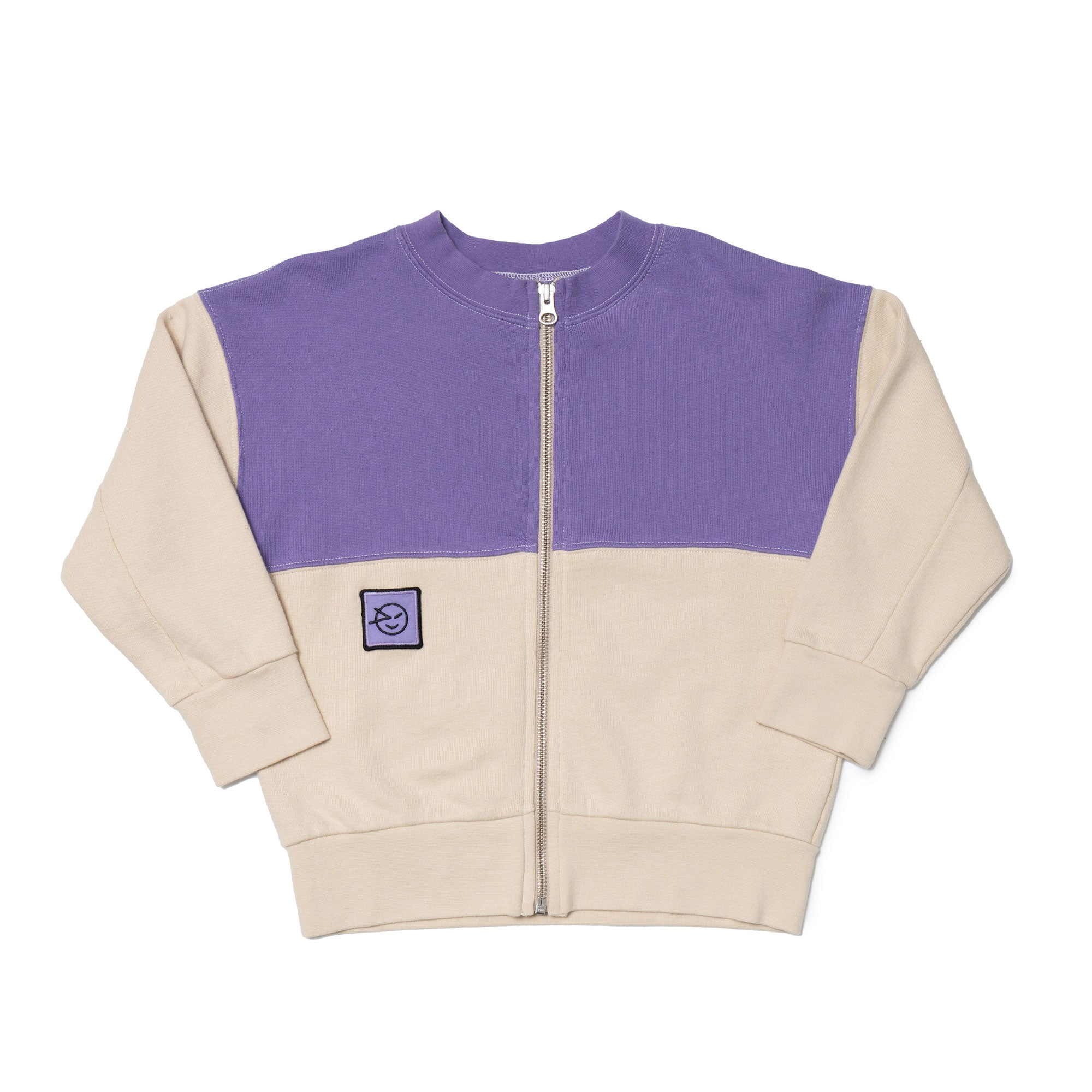 Boys & Girls Purple Cotton Zip-Up Top