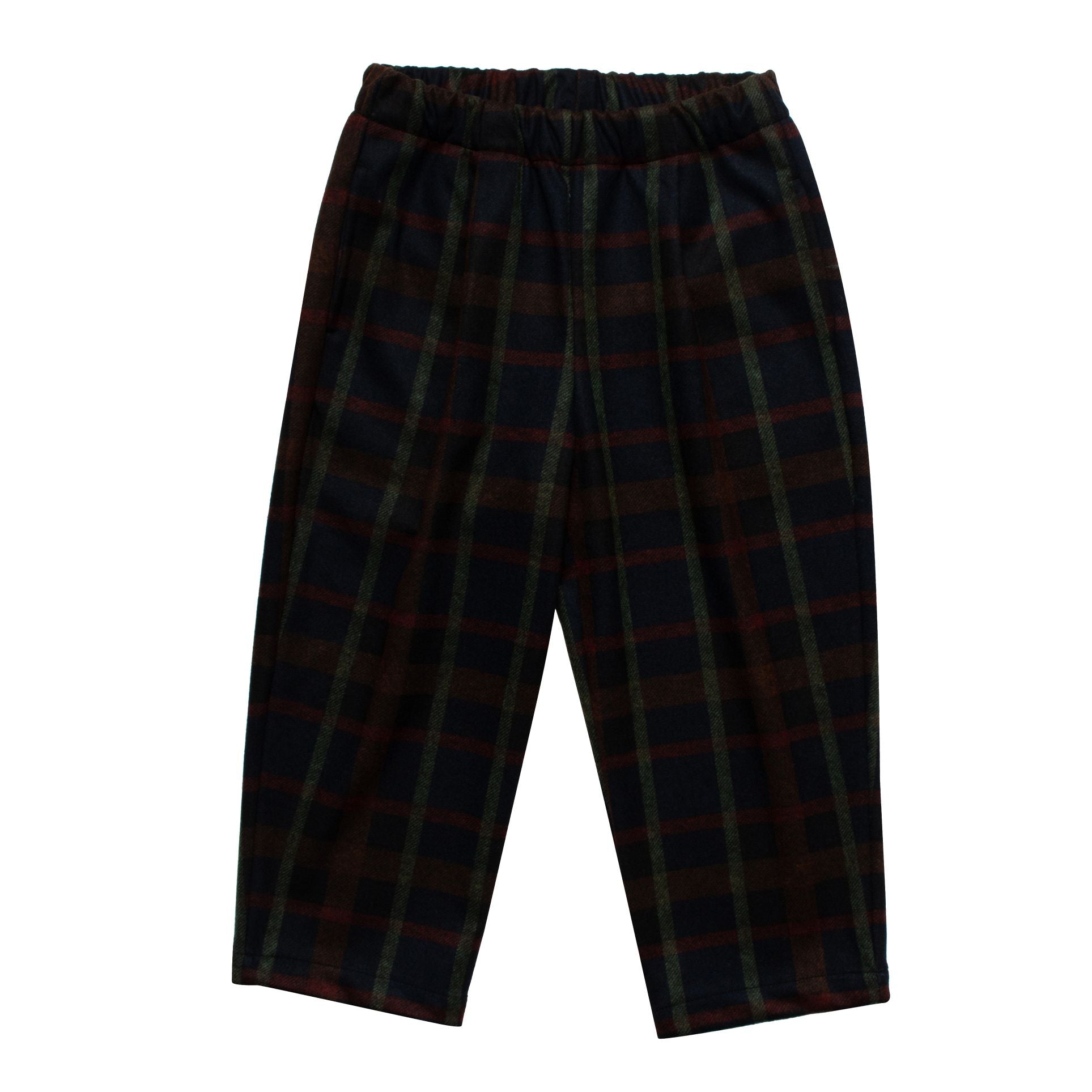 Boys & Girls Navy Check Trousers