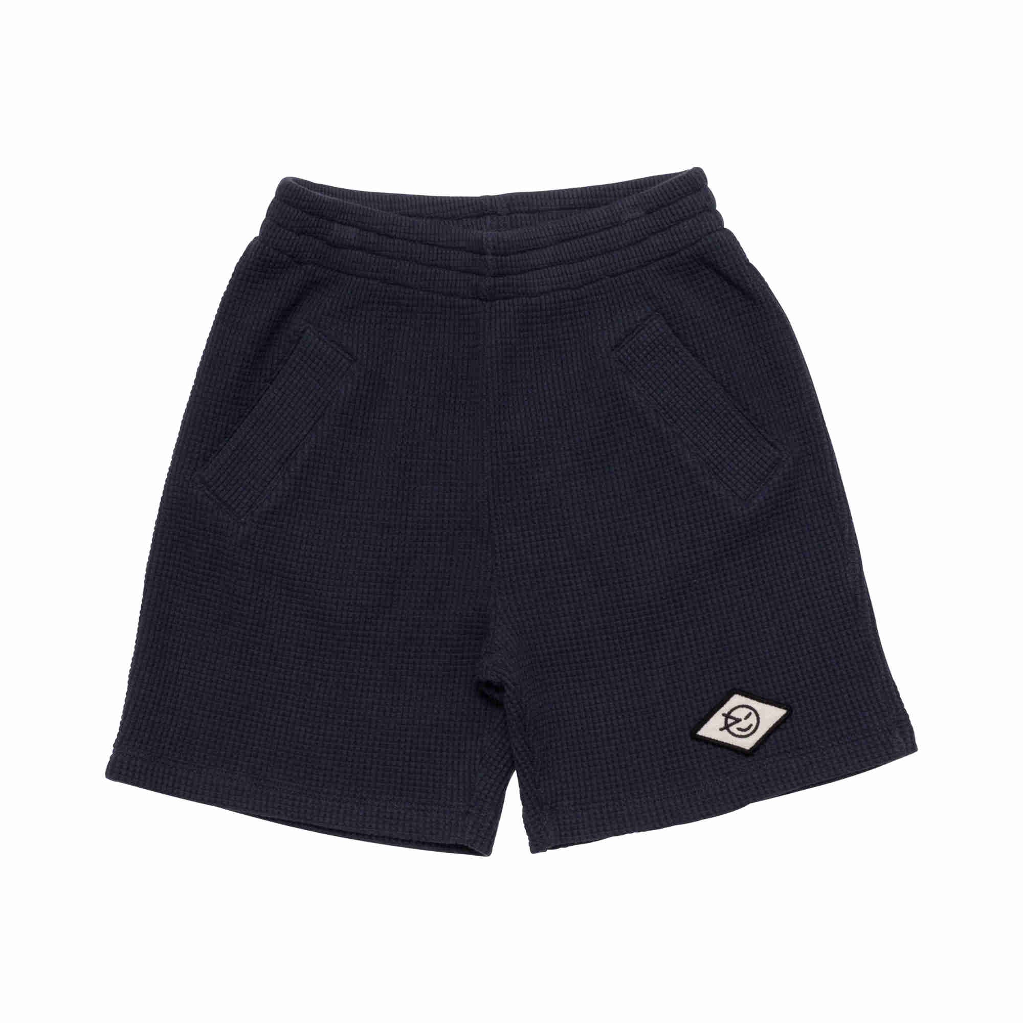 Boys & Girls Black Logo Cotton Shorts