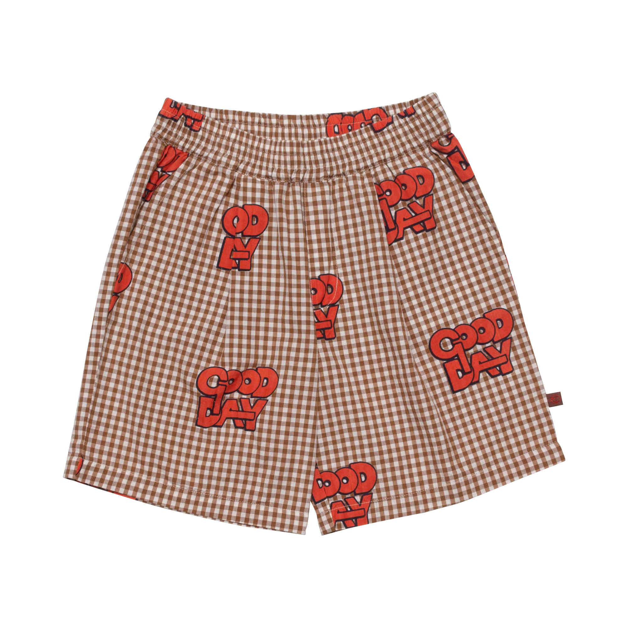 Boys & Girls Caramel Check Cotton Shorts