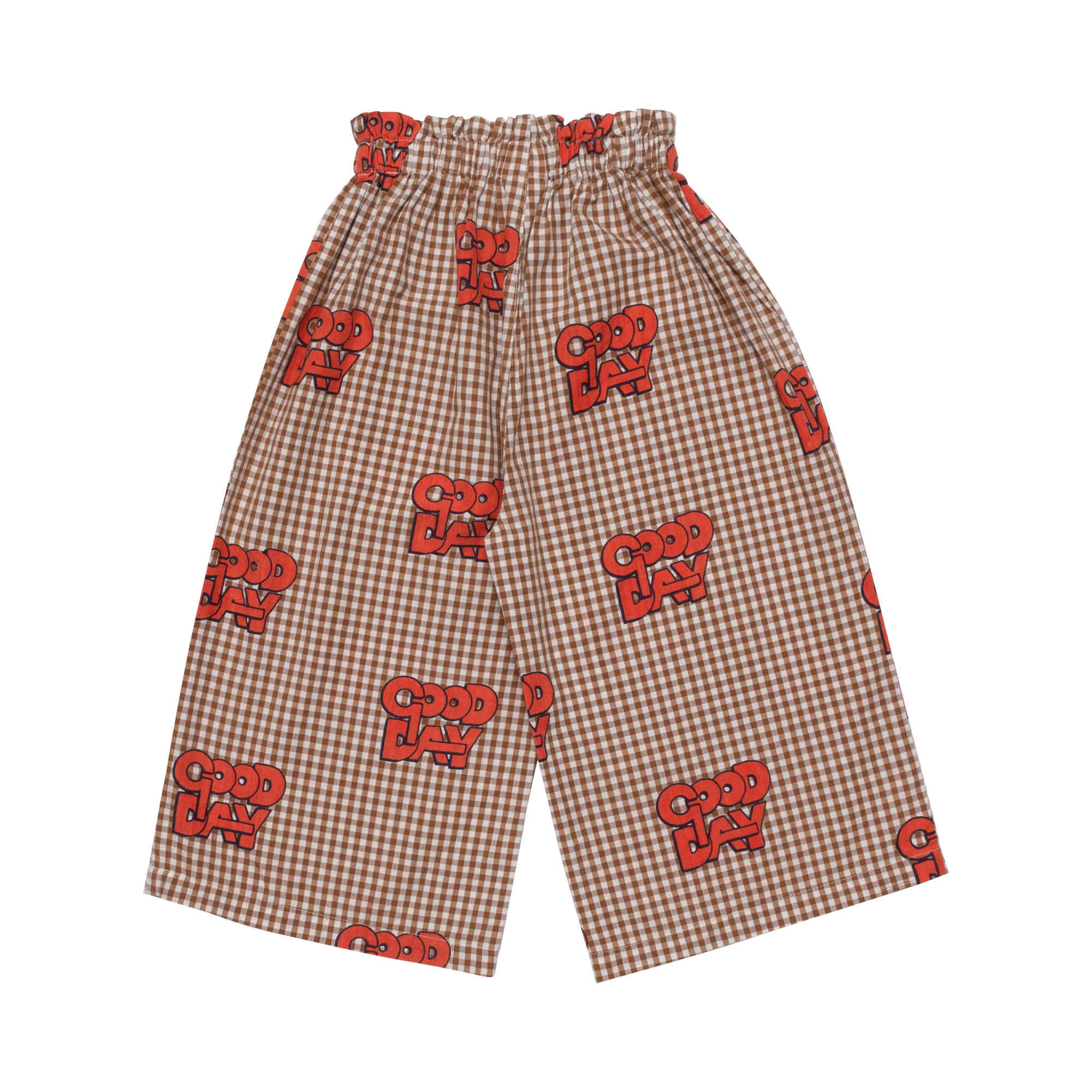 Boys & Girls Caramel Check Cotton Trousers