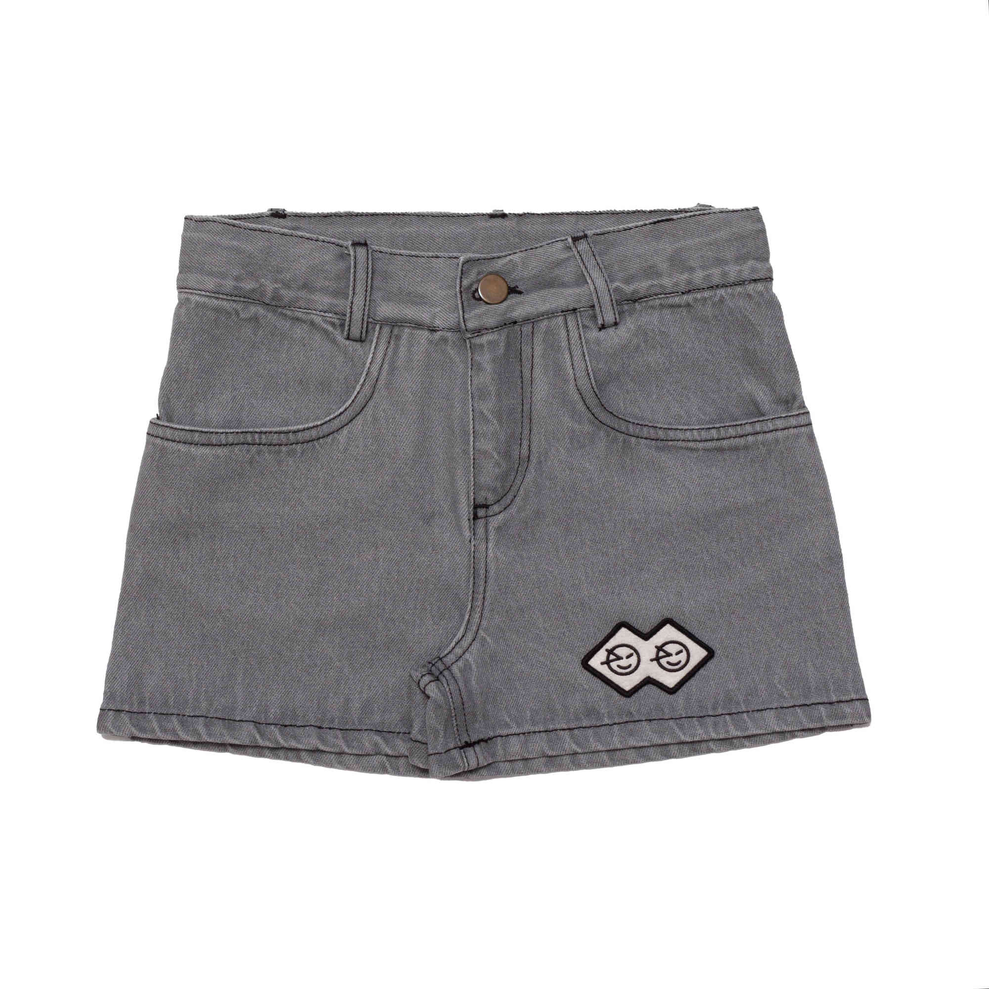 Boys & Girls Grey Logo Cotton Shorts