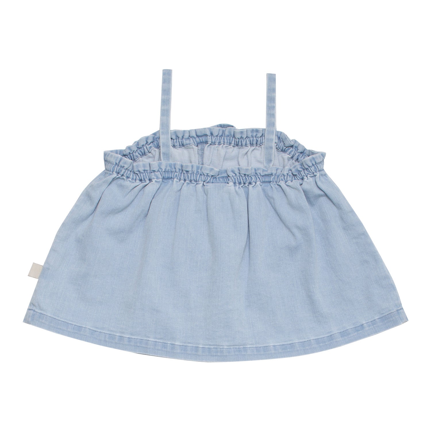 Girls Pale Blue Denim Strap Top