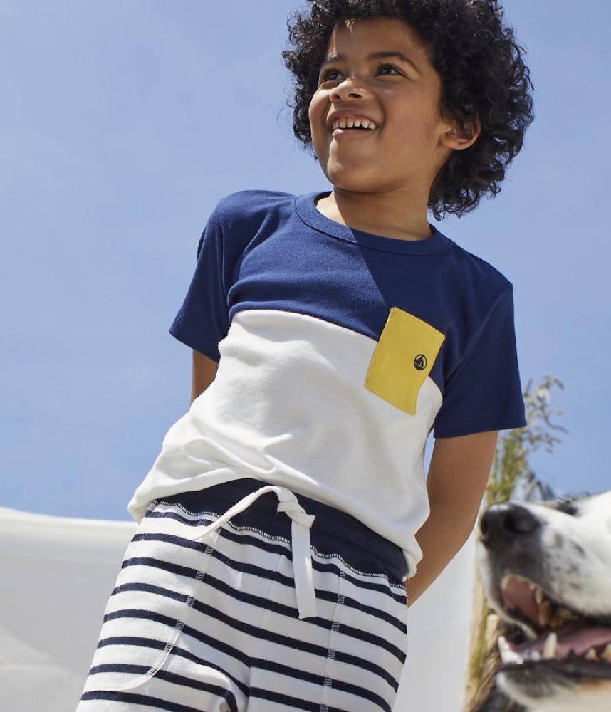 Boys & Girls Navy Cotton T-Shirt