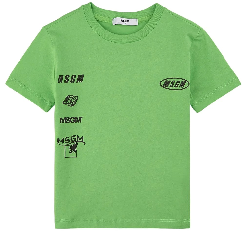 Boys & Girls Green Cotton T-Shirt