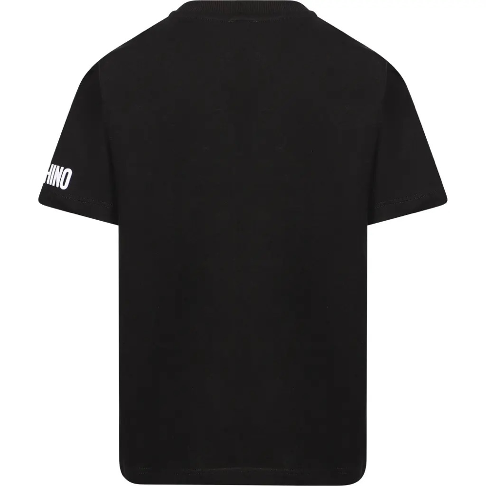 Boys & Girls Black Cotton T-Shirt