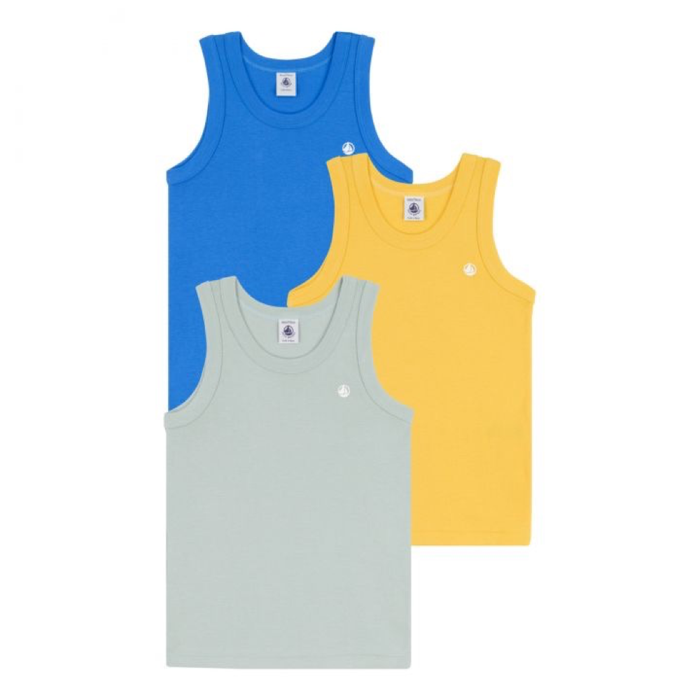 Boys Multicolor Cotton Vest Sets (3 Pack)