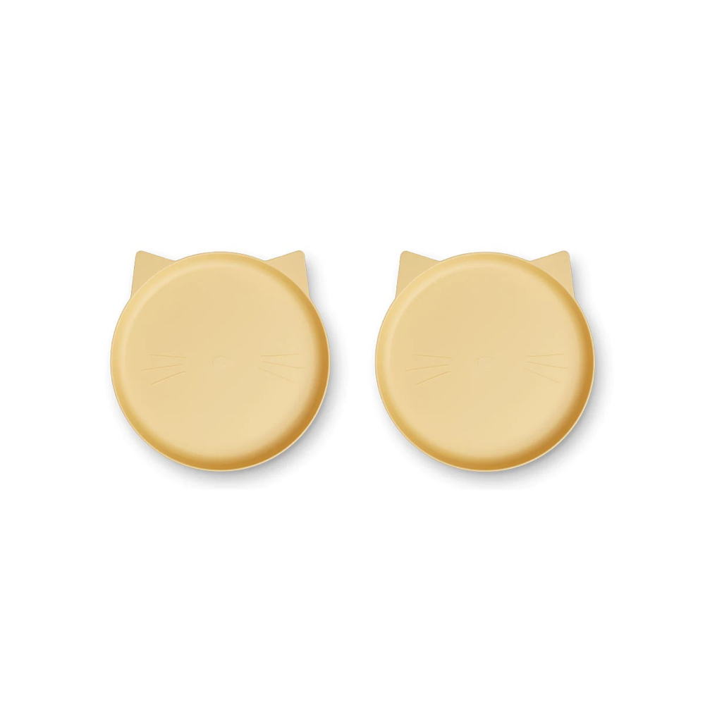 Boys & Girls Yellow Cat Plates(2 Pack)