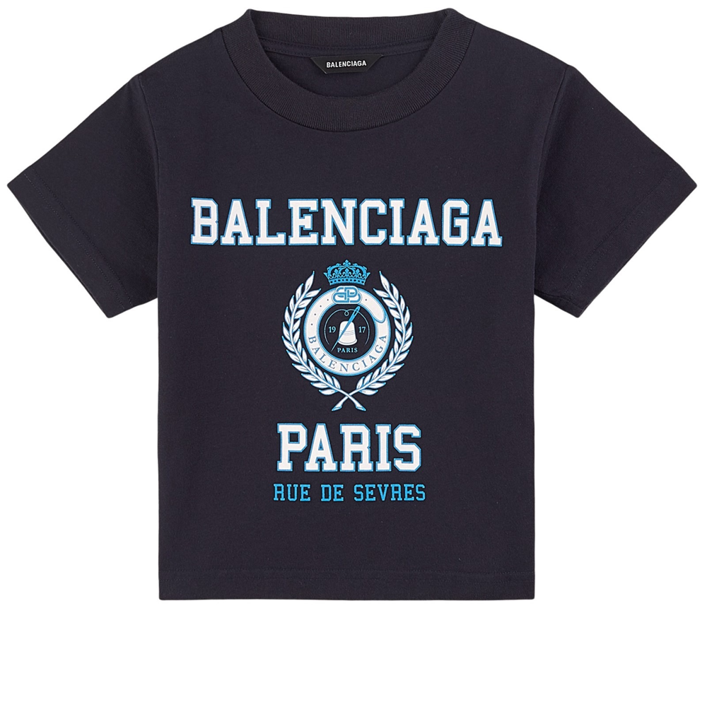 Boys & Girls Navy Cotton T-Shirt