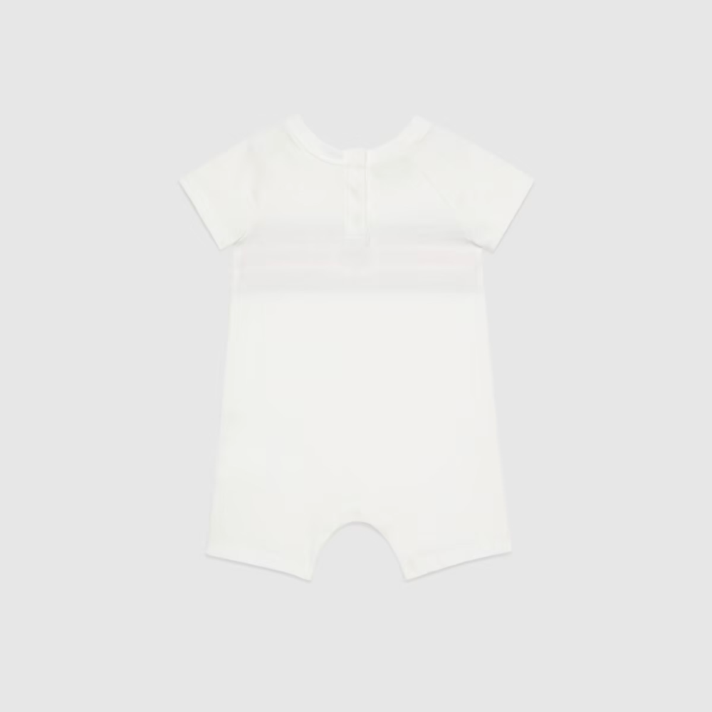 Baby Boys & Girls White Cotton Babysuit