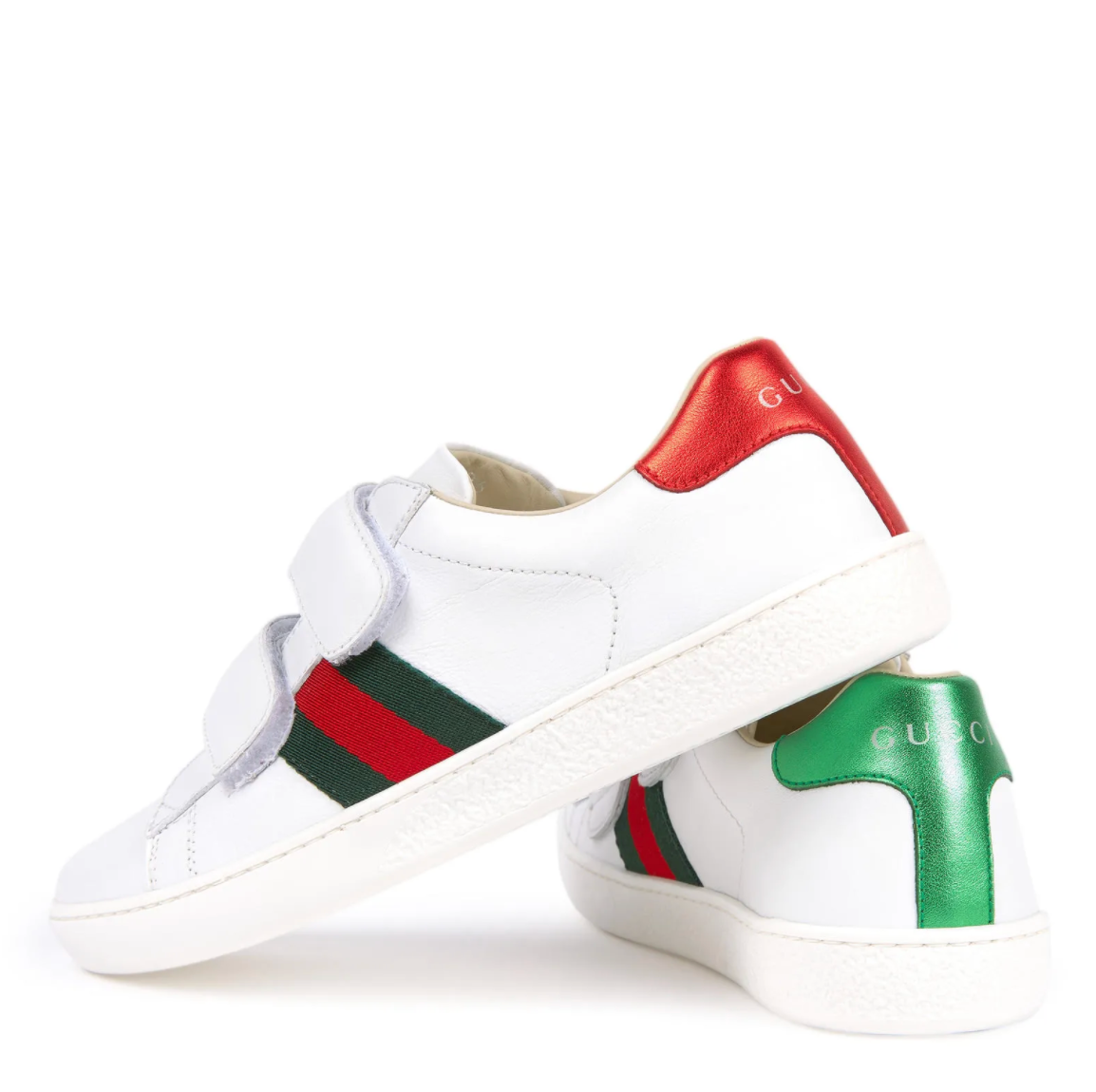 Boys & Girls White Calf Skin Sneakers