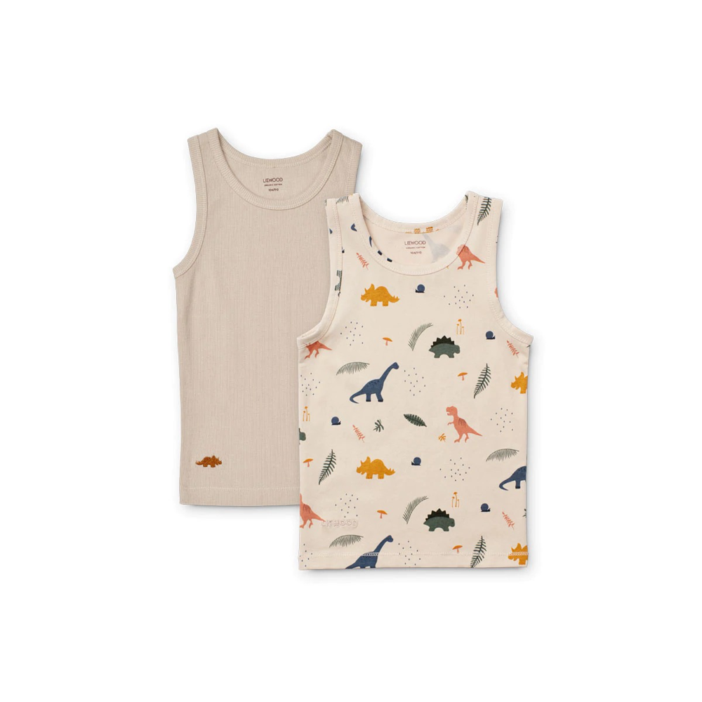 Boys & Girls Beige Dino Vest(2 Pack)