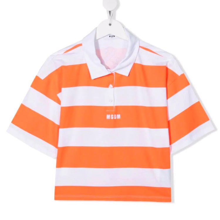 Boys & Girls Orange Stripe Cotton PoloShirt