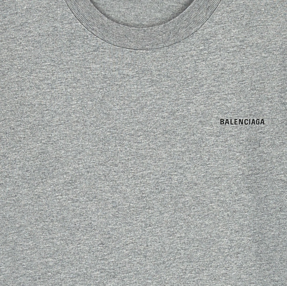 Boys Heather Grey Logo Cotton T-Shirt