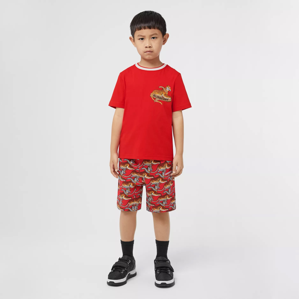 Boys & Girls Red Cotton T-Shirt