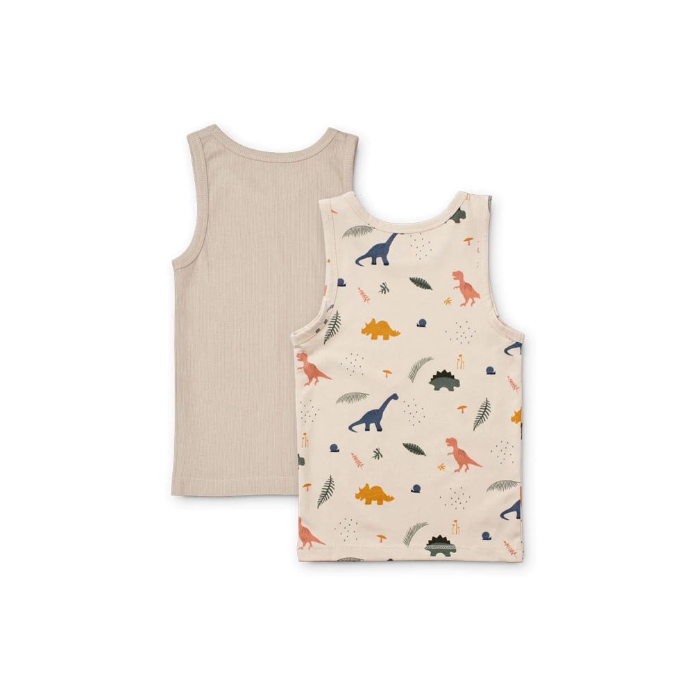 Boys & Girls Beige Dino Vest(2 Pack)