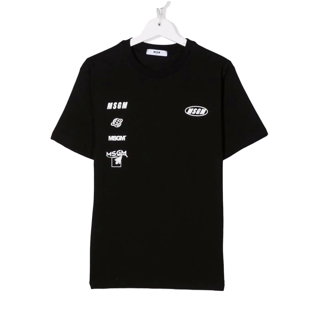 Boys & Girls Black Cotton T-Shirts