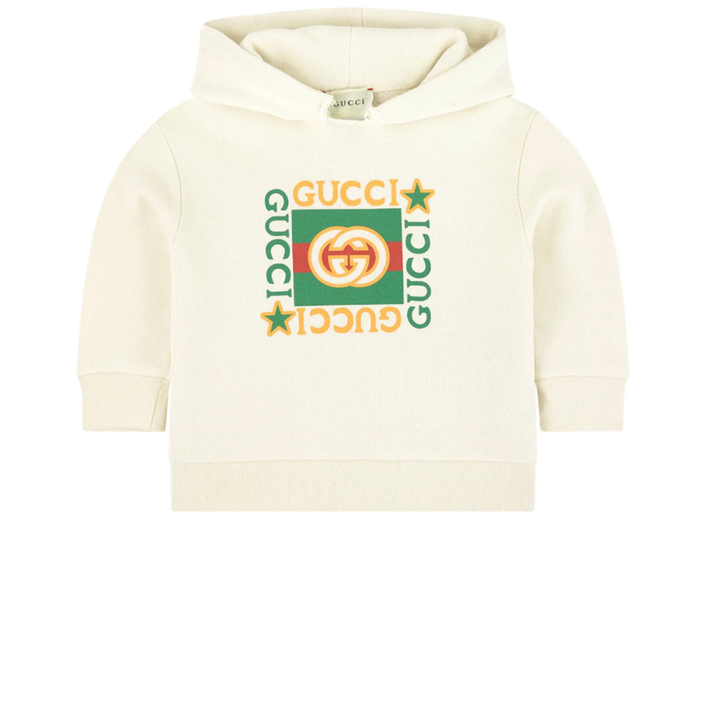 Baby Boys & Girls White GG Cotton Hoodie