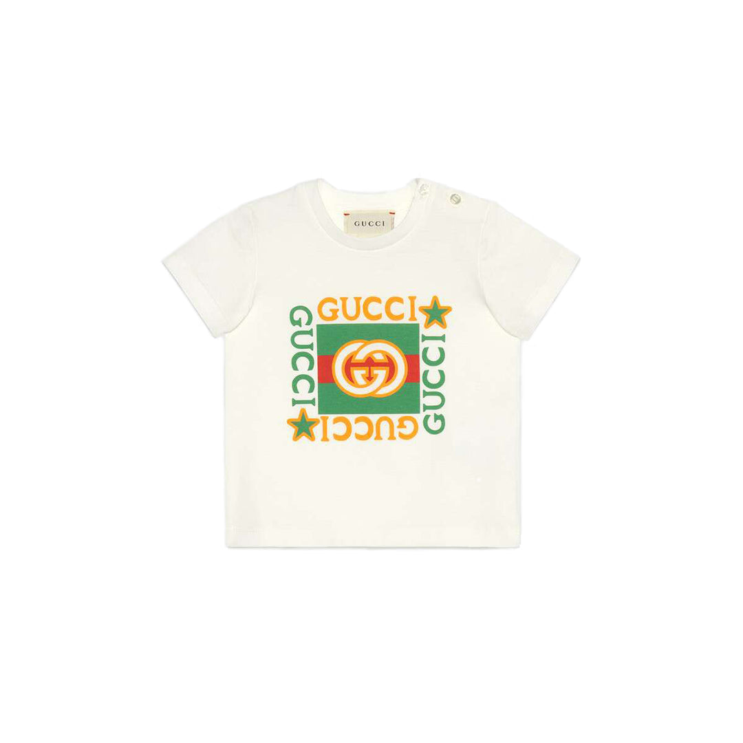 Baby Boys & Girls White Cotton T-Shirt