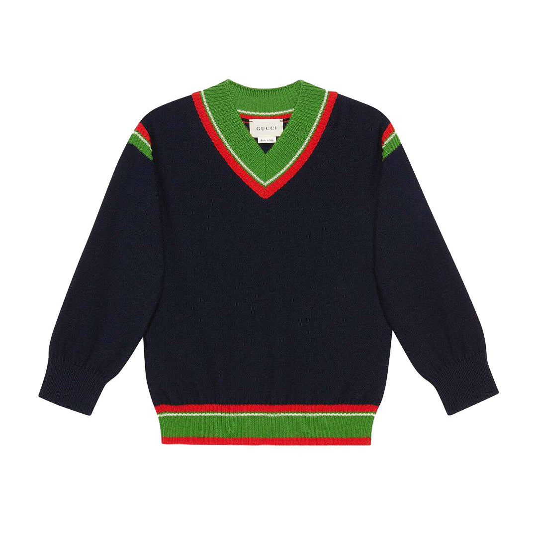 Boys Oltremare Stripe Wool Jumper