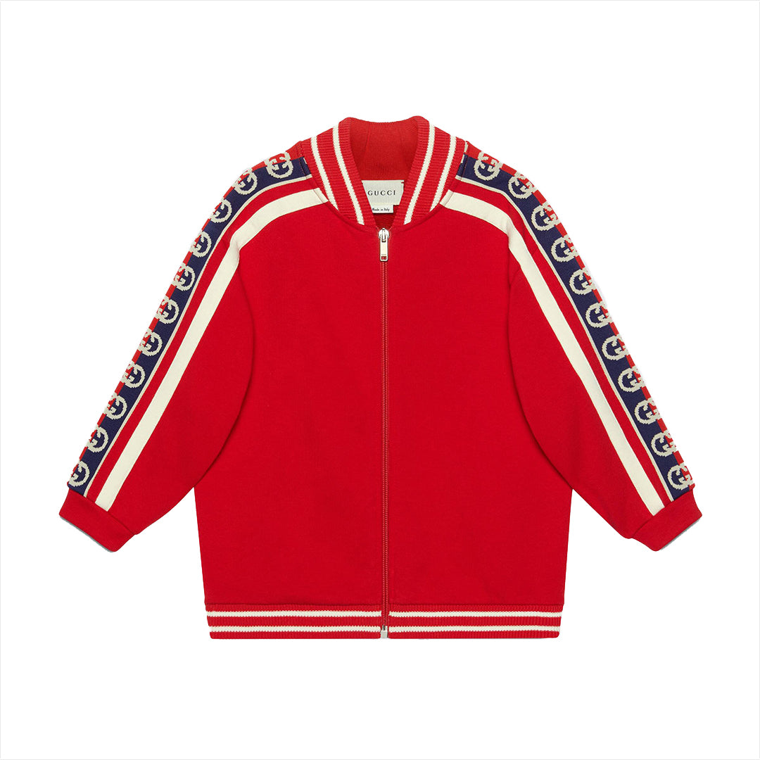 Boys & Girls Red GG Cotton Jacket