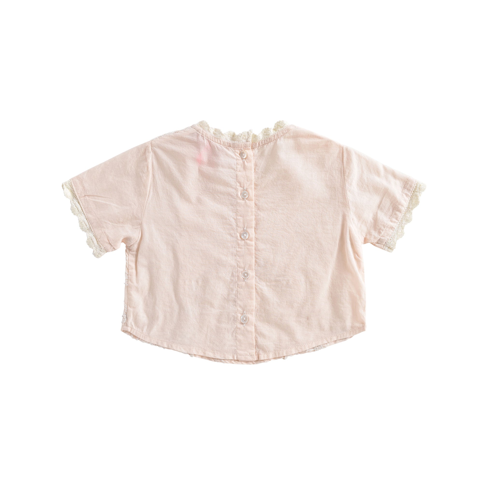 Girls Light Blush Cotton Blouse