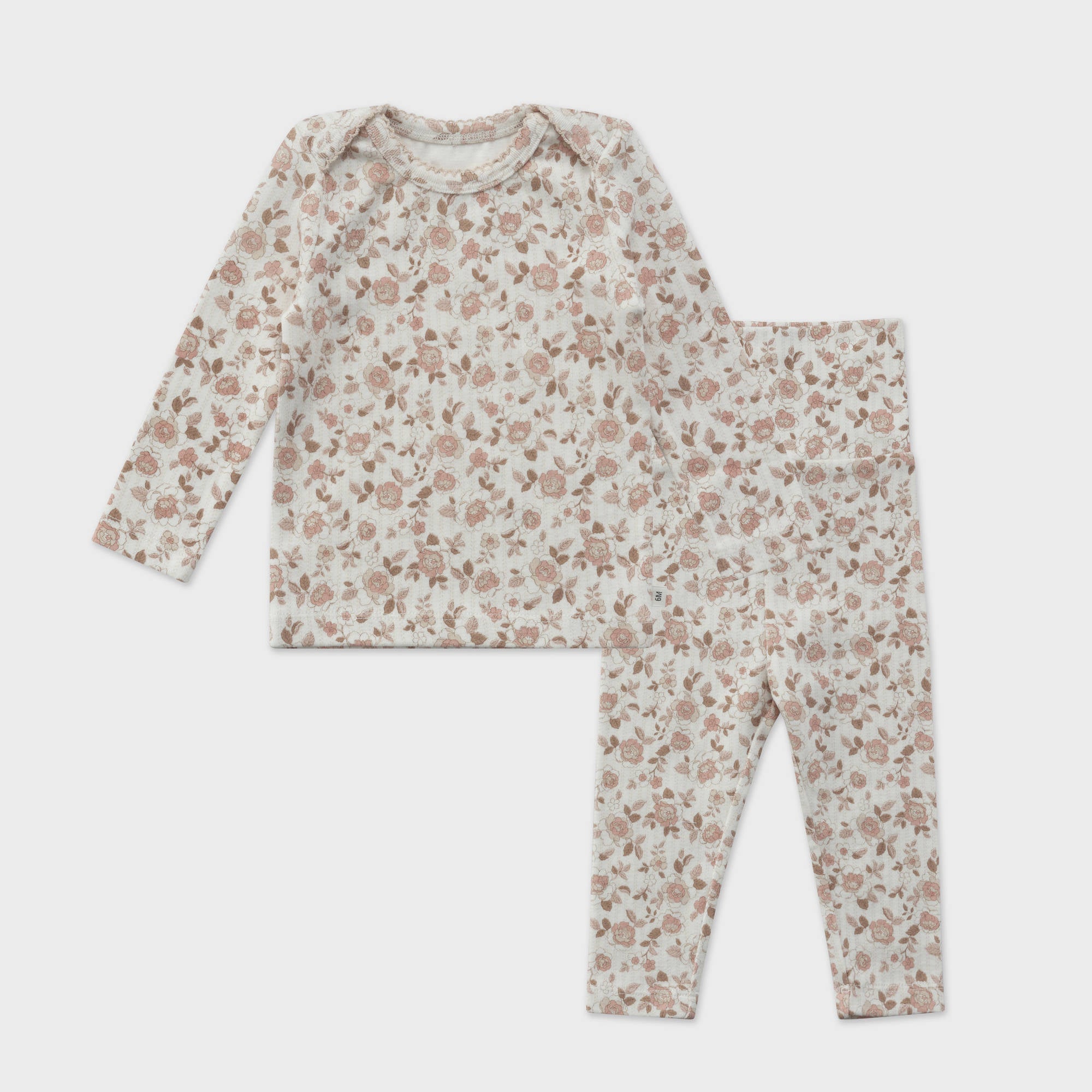 Baby Girls Pink Floral Cotton Set