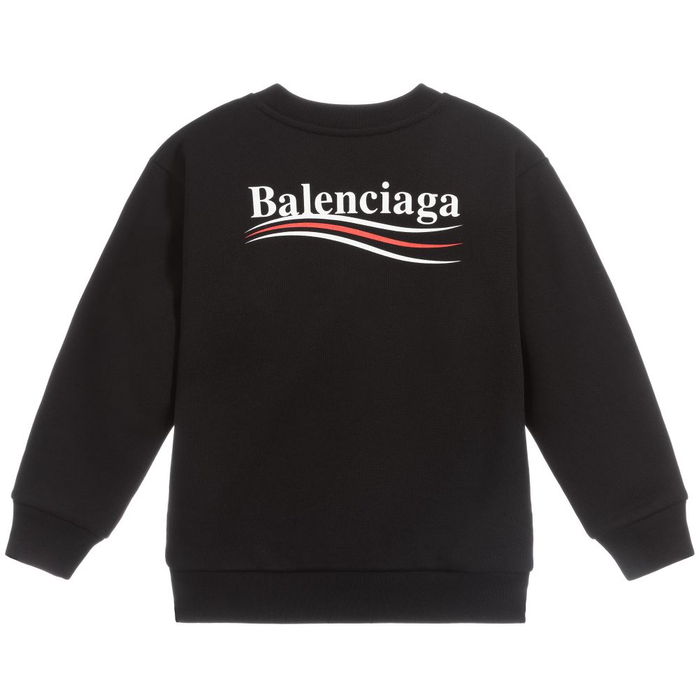 Boys & Girls Black Logo Cotton Sweater