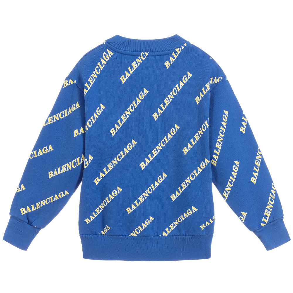 Boys & Girls Blue Logo Cotton Sweatshirt