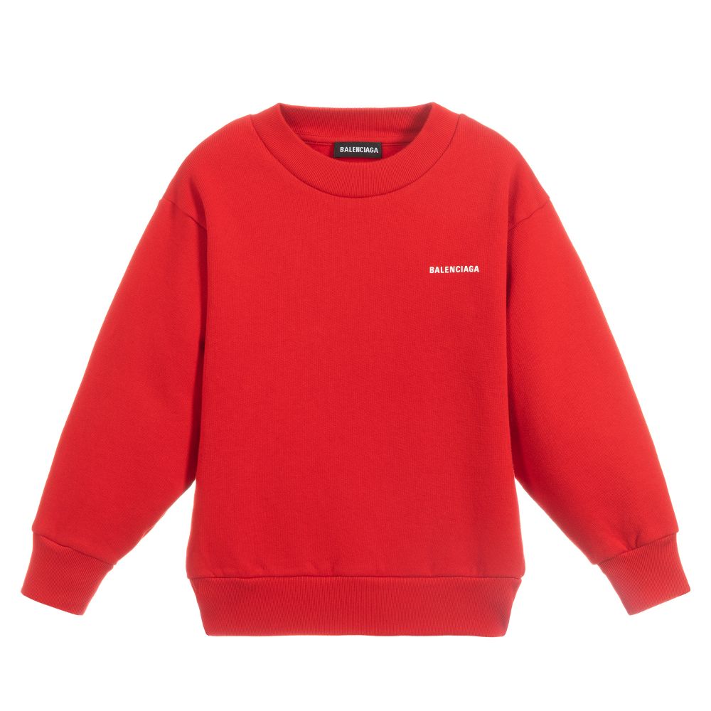 Boys & Girls Red Logo Cotton Sweater