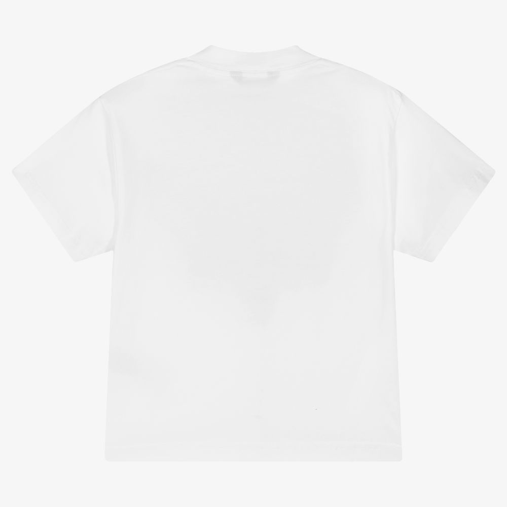 Boys & Girls White Cotton T-Shirt