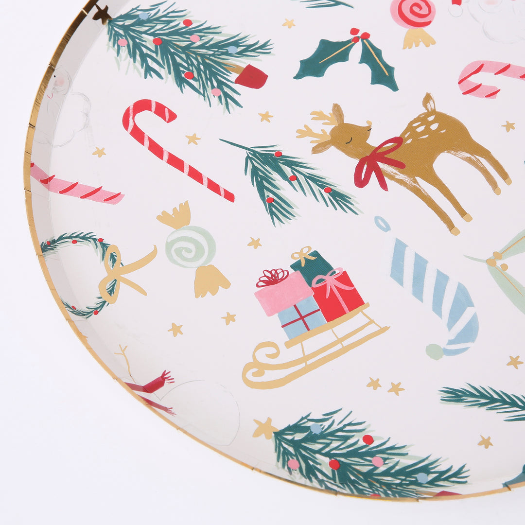 Festive Motif Dinner Plates (8 Pack)