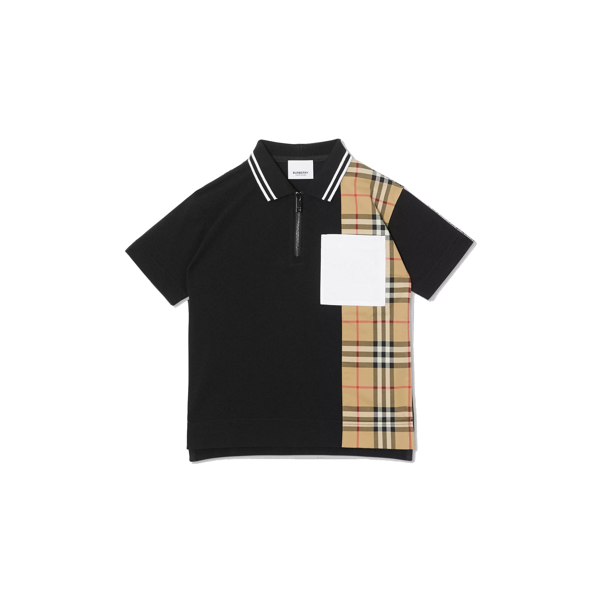 Boys Black Cotton Polo Shirt