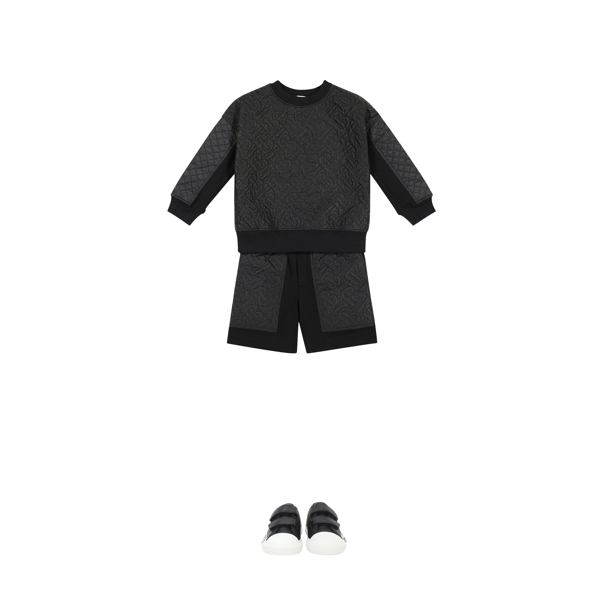 Boys & Girls Black Logo Cotton Shorts