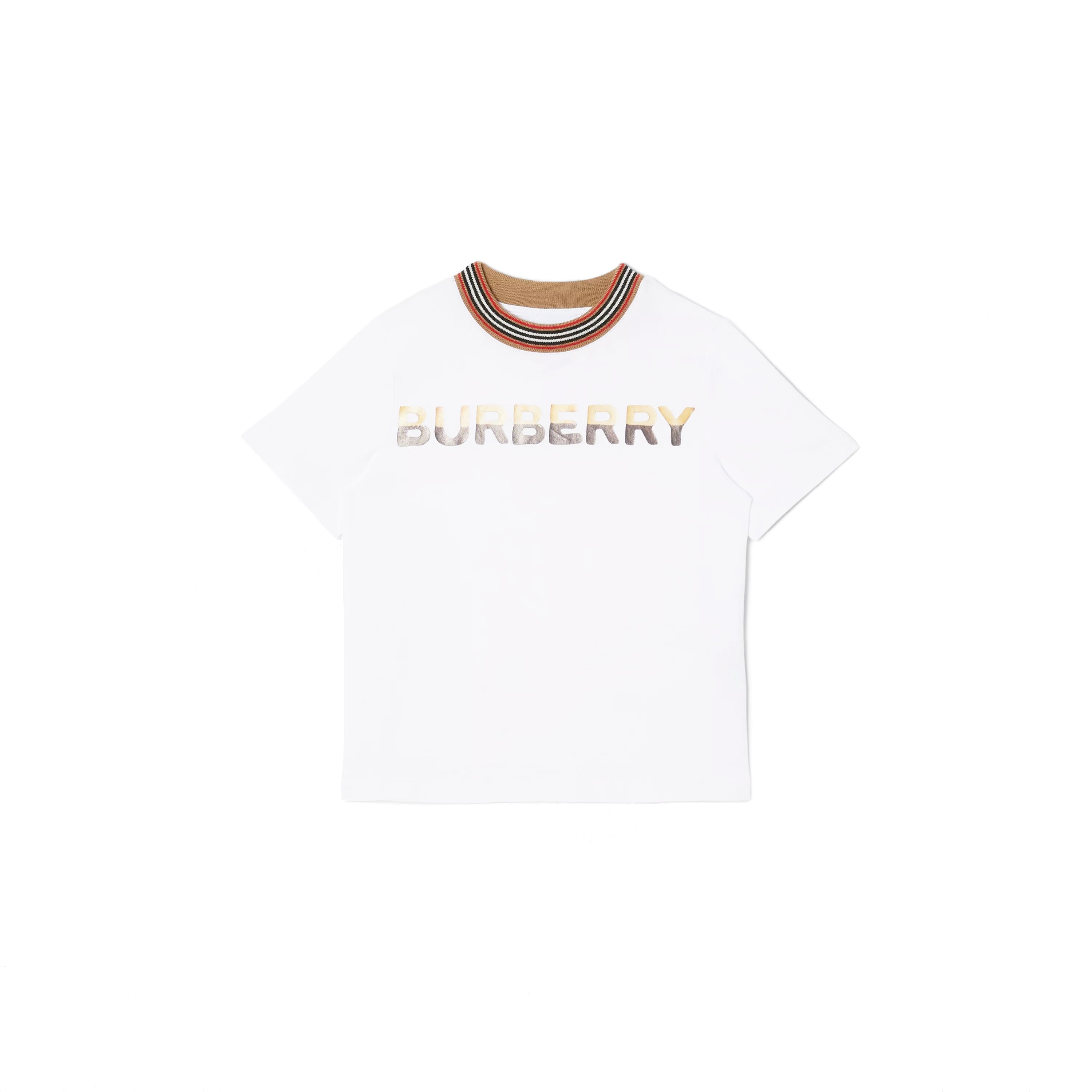 Boys White Logo Cotton T-Shirt