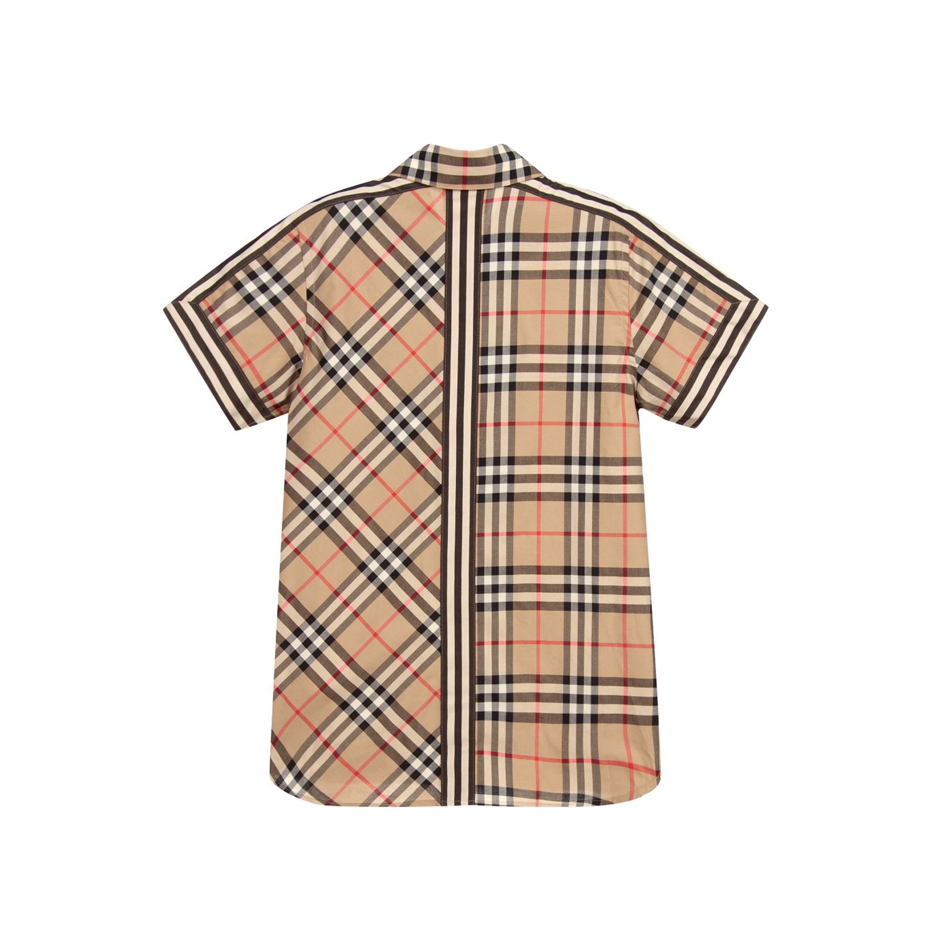 Boys Beige Check Cotton Shirt