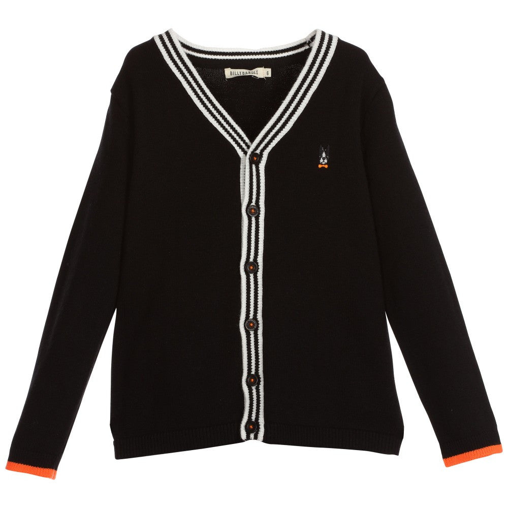 Boys Black Knitted Cardigan - CÉMAROSE | Children's Fashion Store - 1