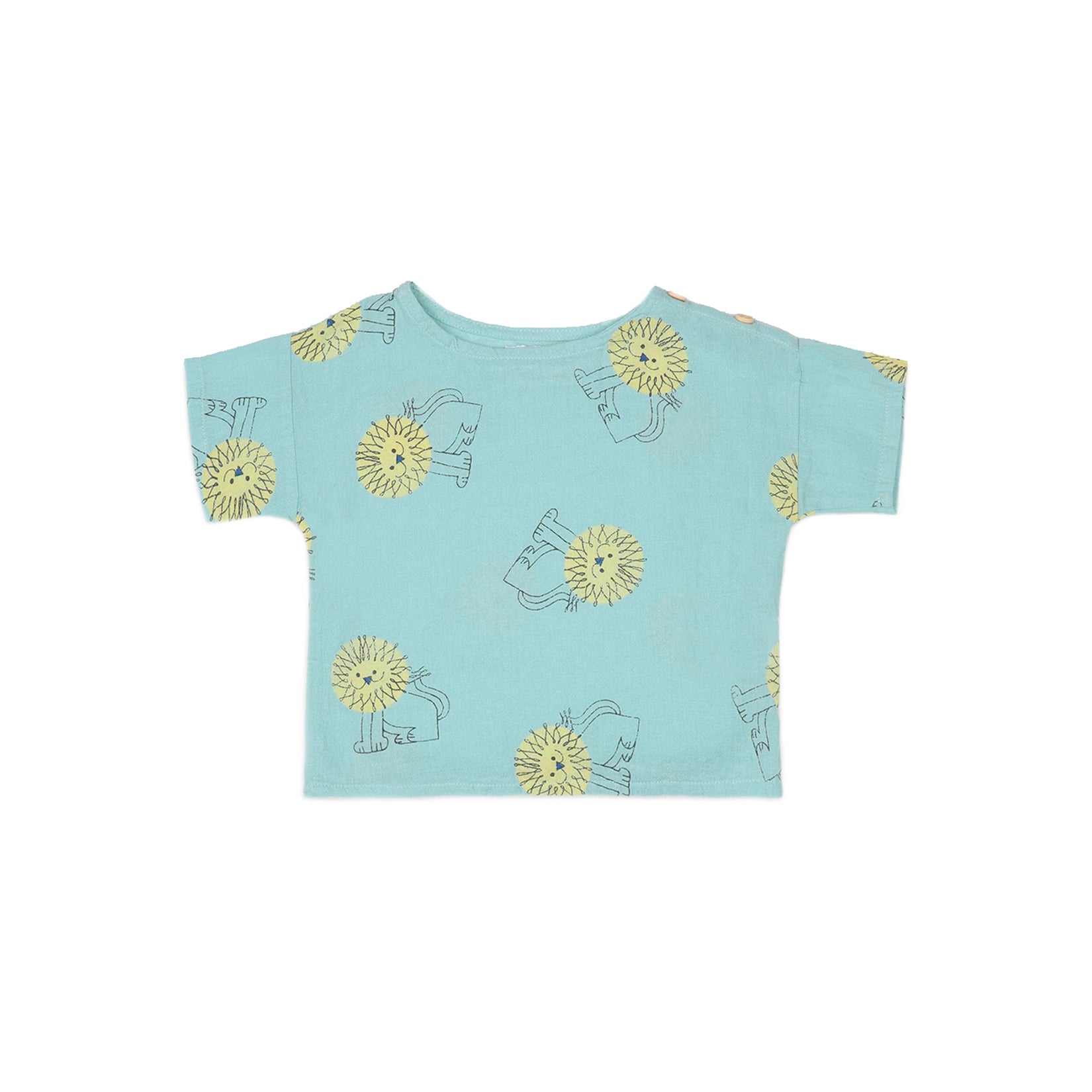 Baby Girls Green Lion Cotton T-Shirt